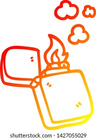 warm gradient line drawing of a cartoon old lighter