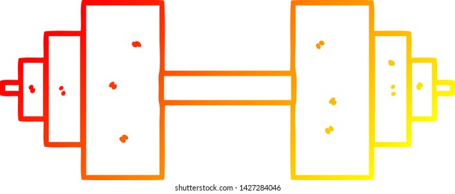 dibujo de línea de degradado cálido de un dobladillo de dibujos animados