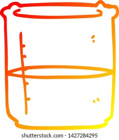warm gradient line drawing of a cartoon science beaker