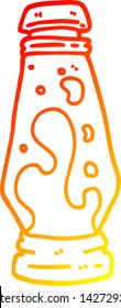 warm gradient line drawing of a cartoon lava lamp