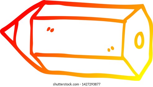 warm gradient line drawing of a cartoon colored pencil