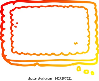 warm gradient line drawing of a cartoon biscuit