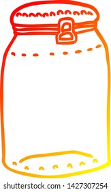warm gradient line drawing of a cartoon glass jar