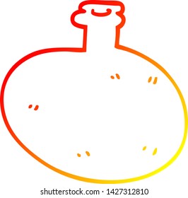 dibujo de línea de gradiente cálido de una caricatura de una gran jarra antigua