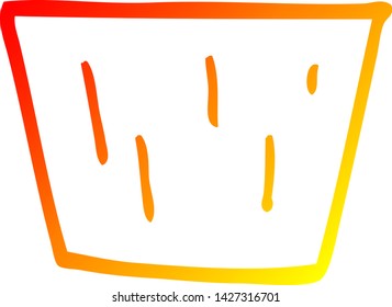 dibujo de línea de gradiente cálido de una olla de muffin de dibujos animados