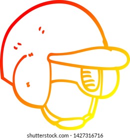warme Farbverlauf-Linienzeichnung eines Baseballhelms
