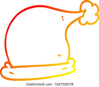 warm gradient line drawing of a cartoon christmas hats