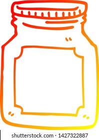 warm gradient line drawing of a cartoon storage jar