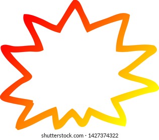 warm gradient line drawing of a cartoon explosion