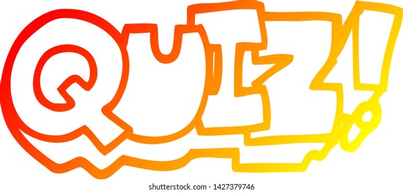 warme Farbverlauf-Linienzeichnung eines Cartoon-Wortquiz