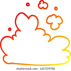 warm gradient line drawing of a cartoon cloud