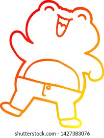 warm gradient line drawing of a cartoon frog
