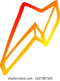 warme Farbverlauf-Linienzeichnung eines Cartoons mit dekorativem Blitz
