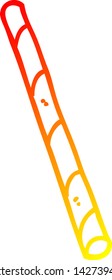 warm gradient line drawing of a cartoon striped straw