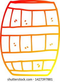 warme Farbverlauf-Linienzeichnung eines Cartoon-Bierfass