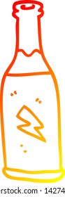 warm gradient line drawing of a cartoon cheap drink