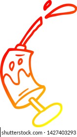 warm gradient line drawing of a cartoon syringe of blood
