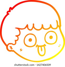 warm gradient line drawing of a cartoon male face