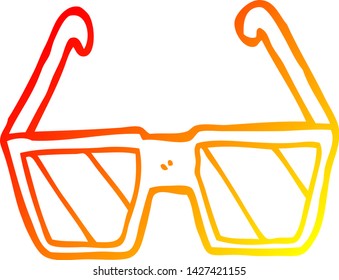 warm gradient line drawing of a cartoon glasses