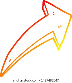dibujo de línea de degradado cálido de una flecha de caricatura