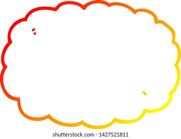 warm gradient line drawing of a cartoon cloud