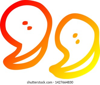 warm gradient line drawing of a cartoon quotation marks