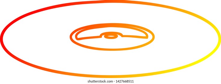 warm gradient line drawing of a cartoon old vinyl record