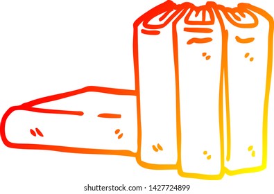 warm gradient line drawing of a cartoon books