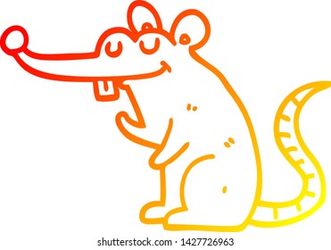 warm gradient line drawing of a cartoon rat