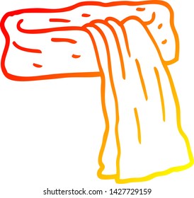 warm gradient line drawing of a cartoon scarf
