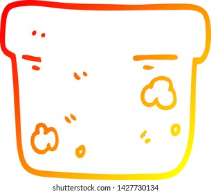 warm gradient line drawing of a cartoon plant pot