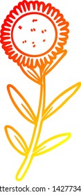 warme Farbverlauf-Zeichnung einer Cartoon-Sonnenblume