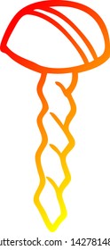 warm gradient line drawing of a cartoon old brass screw