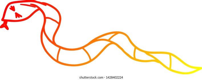 warm gradient line drawing of a cartoon snake