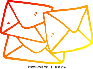 warm gradient line drawing of a cartoon letter