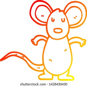warm gradient line drawing of a cartoon mouse rat