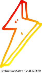 warm gradient line drawing of a cartoon lightning