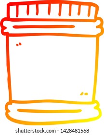 dibujo de líneas de gradiente cálido de una caricatura de macetas de vitamina