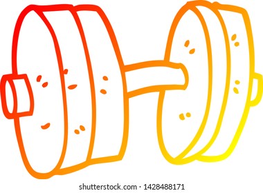 dibujo de línea de degradado cálido de un peso de dibujos animados