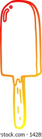 warm gradient line drawing of a cartoon lollipop