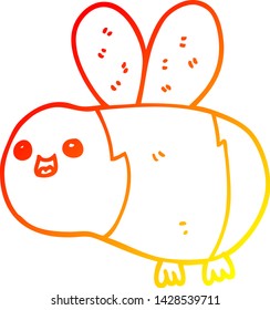 warm gradient line drawing of a cartoon bee