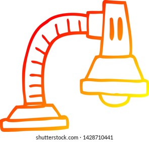 warm gradient line drawing of a cartoon adjustable lamp