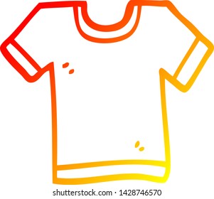 warm gradient line drawing of a cartoon tee shirt