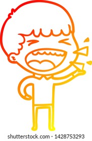 dibujo de línea de gradiente cálido de un caricaturista