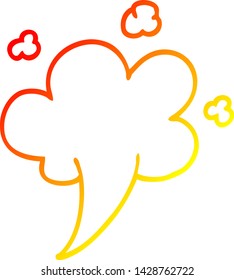 warm gradient line drawing of a cartoon gust of air