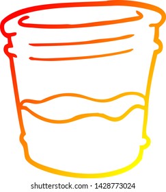 warm gradient line drawing of a cartoon glass of drink