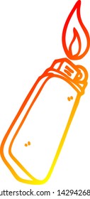 warm gradient line drawing of a cartoon disposable lighter