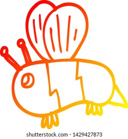 warm gradient line drawing of a cartoon fat bee