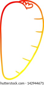 warm gradient line drawing of a cartoon carrot
