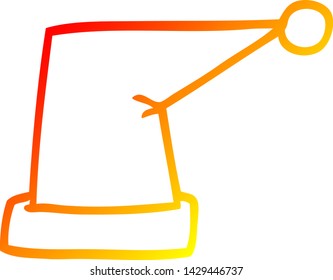 warm gradient line drawing of a cartoon elf hat